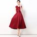 French Retro V-Neck Dress With Oversized Bow & Flared Skirt – Sleeveless High-Waist A-Line Dress (S-2XL)_ecoleips.com