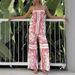 Women's Clothing New Summer Women's Loose High Waist Printed Casual Trousers Suspenders Suit_ecoleips.com