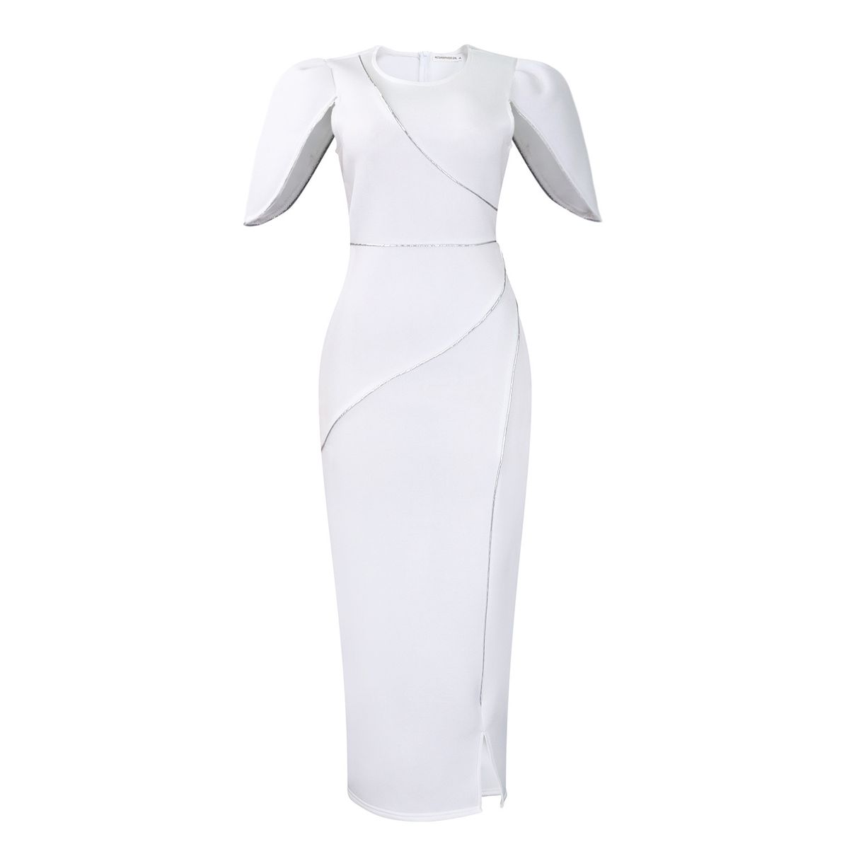 Elegant High-Waist Evening Gown – Stretch Polyester Formal Dress With Flattering Bodycon Silhouette (S-XXXL, Red/White, African & Western)_ecoleips.com