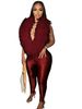 Elegant Feather Deep V Halter Neck Stretch Satin Jumpsuit for Women HR25058 European American Style Casual Wear_ecoleips.com