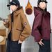 girl Girl Padded Thickened Short Jacket For Women 2025 New Small Size Hooded Coat Autumn Winter Loose Versatile Parka_ecoleips.com