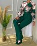 Women's Clothing Leisure Suits Printed Stand Up Collar Long Sleeved Shirt Top Wide Leg Pants Two Piece Suit_ecoleips.com