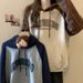 American-style Cotton Oversized Raglan Sleeve Hooded Sweatshirt For Women, Thin And Loose-fitting With Letter Print_ecoleips.com