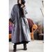 girl Su Nian Weiyang 1910 / Early Linen Autumn Winter Solid Color Mori Style Retro Elegant Cardigan Cotton Robe Trench Coat_ecoleips.com