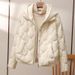 Women's Clothing Women's Winter Hooded Puffer Jacket Short Style Faux Two-Piece Coat Loose Fit Fashionable Thickened Warm Quilted Outerwear_ecoleips.com