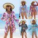 Women's Clothing Fashion Multi Color Printed Bikini Women's Swimsuit Bikini Mesh Three Piece Women's Swimsuit_ecoleips.com