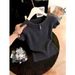 Women's Summer Fashionable Short Sleeve Knitted T-Shirt Korean Style Stylish Top Hot Selling Item_ecoleips.com