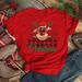 European And American Cross-border Foreign Trade Women's Clothing Christmas Merry Round Neck Printed Ladies Short Sleeve_ecoleips.com