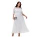 Large Size Women's Clothing New Lace Chiffon Stitching Dress Bridesmaid Dress_ecoleips.com