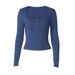 Women's Fashion 2025 Autumn New Arrival: Stylish Square Neck Solid Color Stretchy Slim Fit Short T-Shirt Wholesale_ecoleips.com