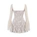 European And American Women's Fashion 2026 Summer New Style INS Elegant Lace Square Neck Slightly Flared Sleeves_ecoleips.com