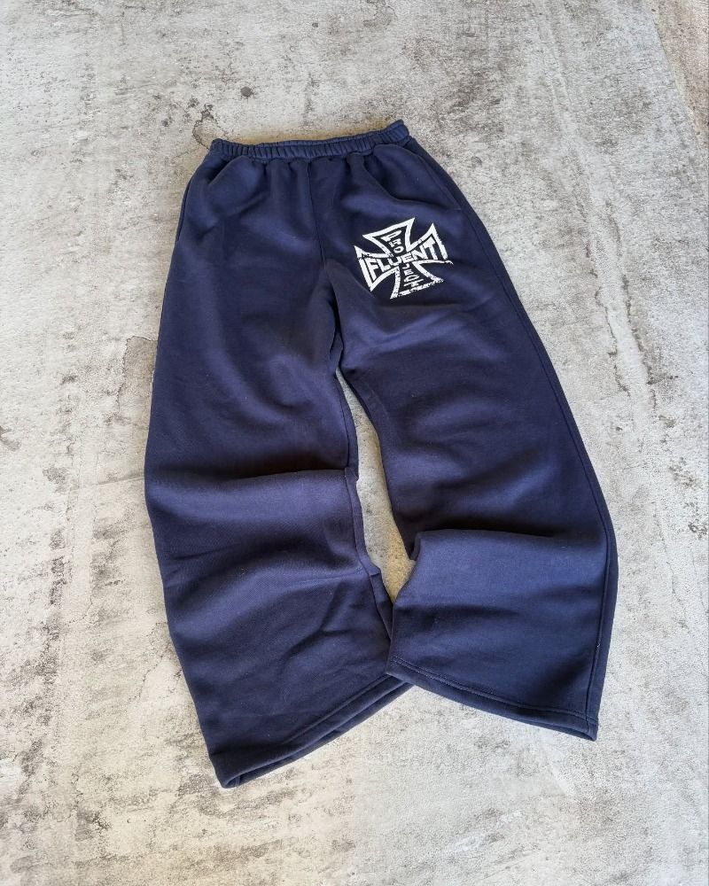 Women's Clothing Unisex Printed Sweatpants With Elastic Waistband Loose Fit Casual Pants For Men & Women - Streetwear Fashion In Gray & Blue (S-6XL)_ecoleips.com