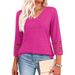 2026 New European And American Fashion Loose V-neck Three-Quarter Sleeve Women's Knit Sweater Casual Top With Hollow_ecoleips.com