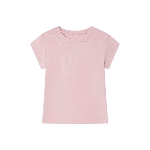 Summer Tencel Wool Short-sleeved T-shirt Women's Round Neck Design Sense Slim-fitting One-sleeved 2025 New Solid Color Comfortable Top_ecoleips.com