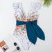 2025 Bohemian Ethnic Style Fashion Style Ruffled Bow One Piece Triangle Dress Mesh Round Skirt Swimsuit For Women_ecoleips.com