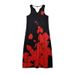 2022 New European And American Cross-Border Independent Station Women's Sleeveless Long V-Neck Rose Flower Vintage Print_ecoleips.com