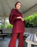 Women's Clothing Modest Abaya Dress– Premium Polyester-Spandex Blend Long Sleeve Set With Adjustable Tie Detail, Wrinkle-Resistant Office Wear_ecoleips.com