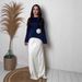 Elegant Summer Long Sleeve Dress - Flowy A-Line Maxi Dress With Floral Accents, Comfortable Cotton Blend For Women_ecoleips.com