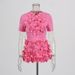 K Elegant Wind Ensemble New Irregular 3D Flower Top Glamorous Bodycon Skirt For Women_ecoleips.com
