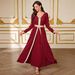 Modest Abaya Dress Elegant Long Sleeve Lace Cover-Up Dress – Flowy Open Front Maxi Robe With Embroidery Details_ecoleips.com