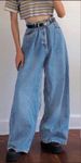 Women's Clothing Wide Leg Pants Classic High Waist Denim Big Flare Trousers_ecoleips.com