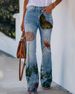 Suitable For All Seasons 2025 New Plus Size Women's Casual Floral Thin Long Pants_ecoleips.com