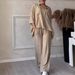 Women's Clothing Women's 2-Piece Set Plus Size Fashion Shirt Suit High Waist Loose Trousers_ecoleips.com