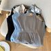 Elegant French Hepburn Style Women's Knitted Maxi Dress With Slimming Waist Spaghetti Strap Pleated Design Sophisticated Alluring Dress_ecoleips.com