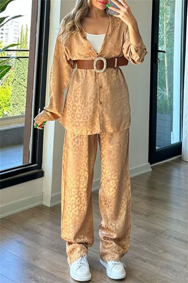Women's Clothing Printed Shirt Printed Trousers Set_ecoleips.com