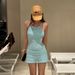 Women's Ins Style Knitted Conservative Skirt Two Piece Swimsuit Pure Alluring Inspired Sophisticated Triangle Design Hot Spring Swimwear_ecoleips.com