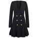 Spring Autumn Heavy Duty Full Skirt V Neck Long Sleeve Women's Formal Dress Elegant Flowing New Style_ecoleips.com