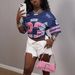 Women's Clothing Women's Casual Loose Fit Printed Short Sleeve T-Shirt - Breathable & Stylish V-Neck Tee For Streetwear & Summer Outfits (Blue, S/M/L)_ecoleips.com