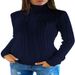 Elegant High Neck Slim Fit Sweater For Women - Soft Acrylic Blend Knitwear, Comfortable & Stylish Pullover Top_ecoleips.com