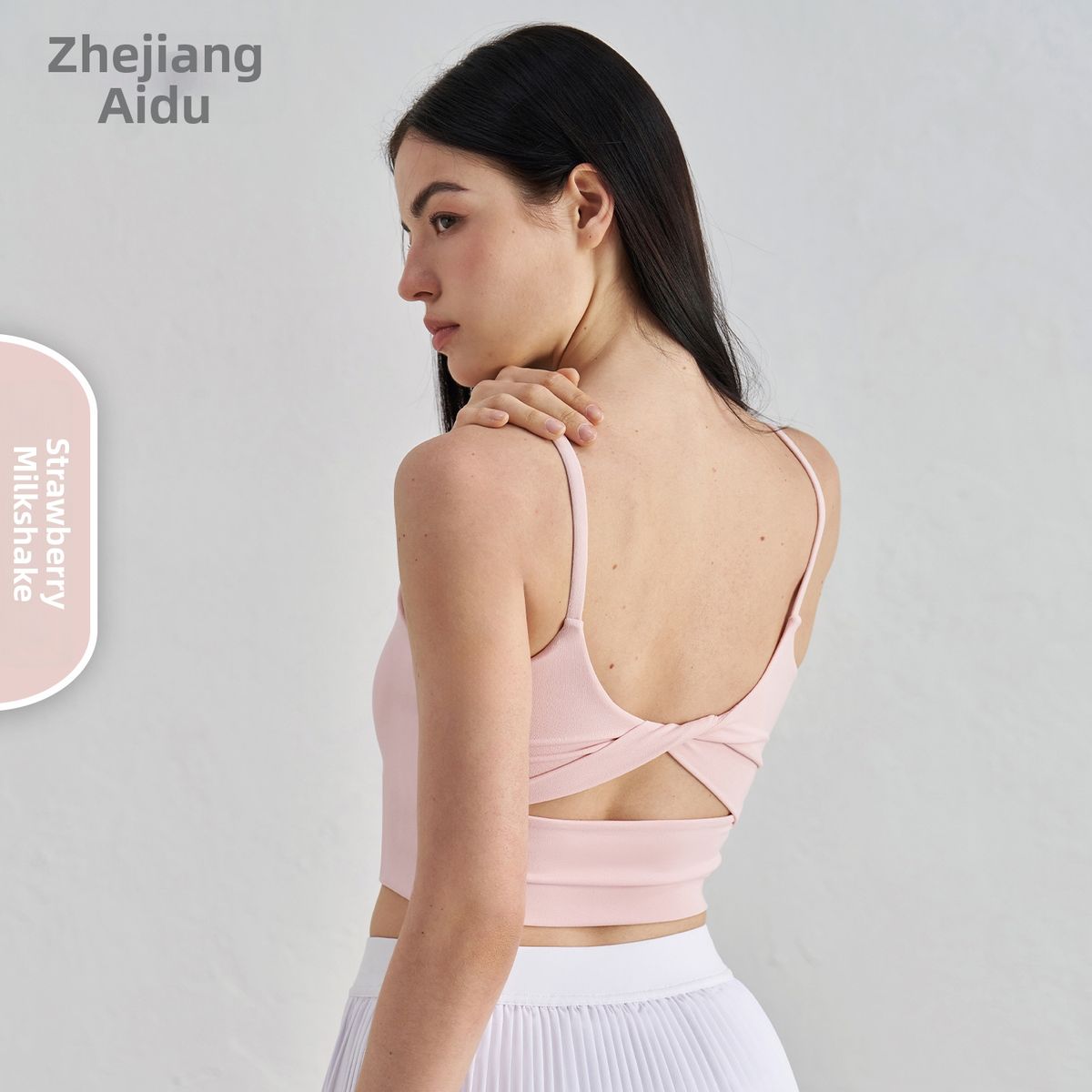 Women's Clothing Detachable Yoga Vest Backless Knotted Sports Bra Fitness Running Training Top_ecoleips.com