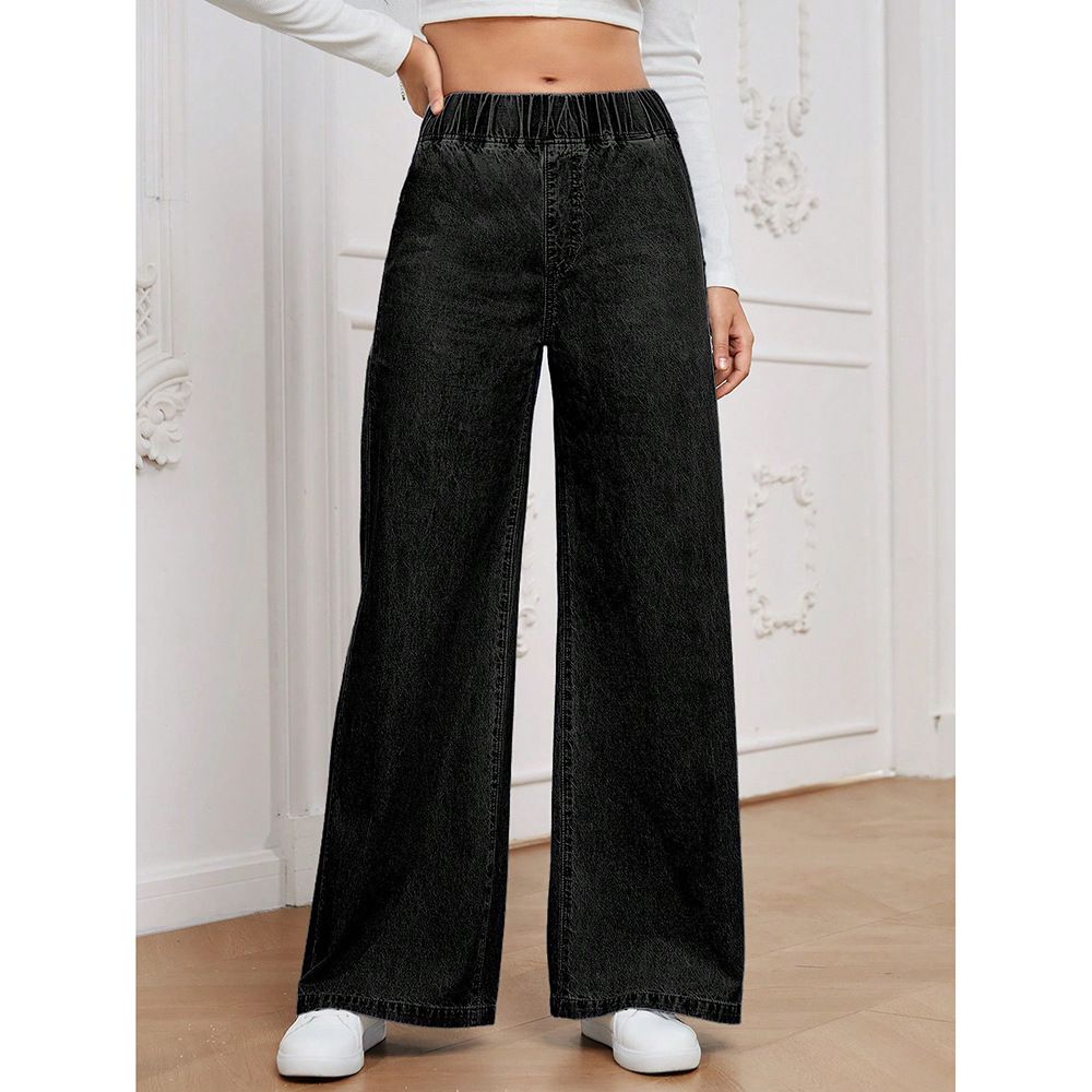 Women's Clothing Relaxed Fit Lazy Style Jeans Straight Leg Comfortable Cotton Stretch Denim Pants Casual Streetwear (Light Blue, Dark Blue, Black)_ecoleips.com