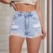 Women's Clothing INS Fashion Ripped Denim Shorts_ecoleips.com