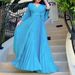 C8478 European And American Women's Clothing 2022 New V-neck Sexy Pleated Long Gown Cross-border Dress_ecoleips.com