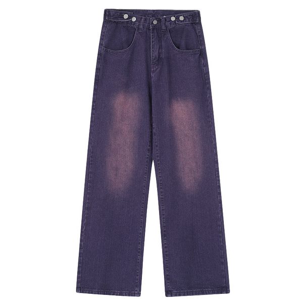 Women's Clothing High Street Loose Straight Pink Washed Jeans Spring And Summer High Waist Drape Mopping Wide Leg Trousers_ecoleips.com