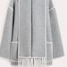 Women’s Fashion Wool-Like Coat – Oversized Tweed Jacket With Scarf & Fringe, Elegant U-Neck, Long Sleeve, Boho Chic_ecoleips.com