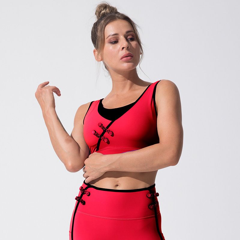 Yoga Wear High Elastic Fitness Suit Women's Tight Fitting Top Traditional Sports Running ODM Professional_ecoleips.com
