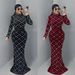 Women's Elegant Rhinestone Bubble Top Long Skirt Two Piece Set Fashion_ecoleips.com