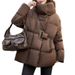 Women's Short Puffer Jacket With Duck Down Filling, Warm Winter Coat, Lightweight & Stylish, Stand Collar, Zipper Closure, Multiple Colors_ecoleips.com