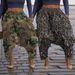 Women's Clothing Trendy Camouflage Ripped Harem Pants For Women Loose Street Style Drop Crotch Distressed And Ripped_ecoleips.com