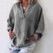 Women's Clothing Women's V Neck Long Sleeve Pullover Shirt Style Long Sleeve For Formal & Casual For Women_ecoleips.com