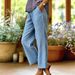 Women's Striped Cotton Linen Pants with Stretch Waistband And Pockets Casual Loose Fit Straight Leg European And American Style_ecoleips.com