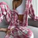 European And American Cross-Border Autumn New Plaid Loose Long-Sleeve Long Pants Wearable Pajamas Wholesale Comfortable_ecoleips.com