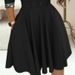 Elegant V-Neck Long Sleeve A-Line Dress With Waist Belt & Rhinestone Details – Women's Fall Winter Formal Office Dress_ecoleips.com