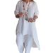 Summer New Arrivals Women's Long Sleeved Cotton Linen Suit Loose Fitting a Line Skirt European American Style Casual Independent Website_ecoleips.com