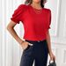 Eurean And American Women's Clothing 2026 Summer New Fashion Elegant Solid Color Round Neck Shirt_ecoleips.com