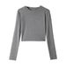 Women's Lyocell Tencel Base Layer Shirt American Style Inner Wear Short Slim Fit Versatile Top For Autumn And Winter High End Shoulder T-Shirt_ecoleips.com